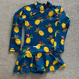 Hanna Andersson pineapple print swimsuit size 8, great used condition.